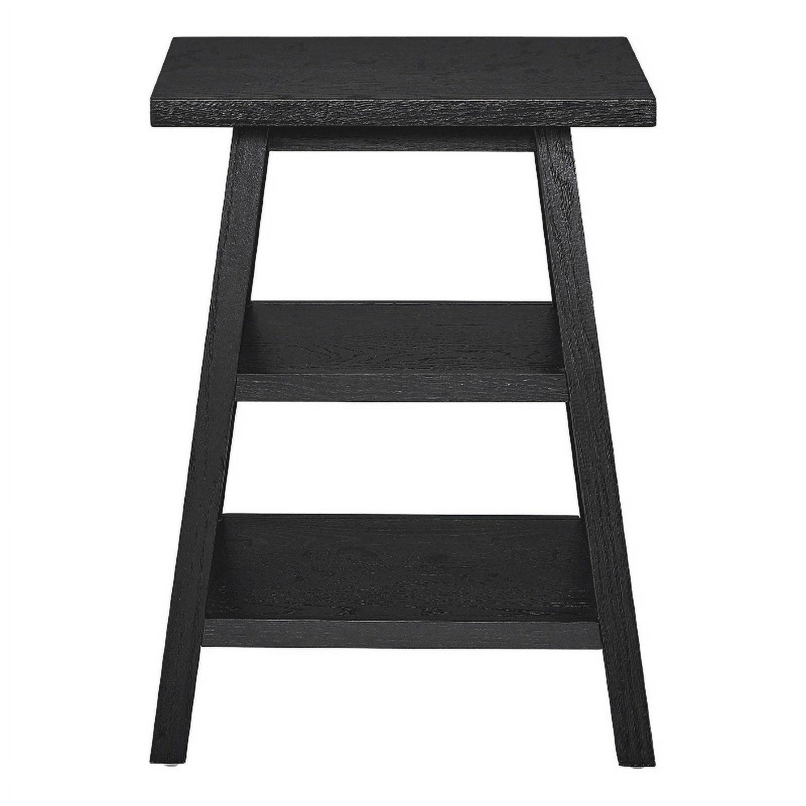 Universal Modern Farmhouse Square End Table in black Charcoal Oak wood