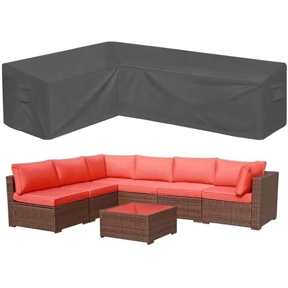 Universal Black Waterproof Patio Sectional Sofa Cover