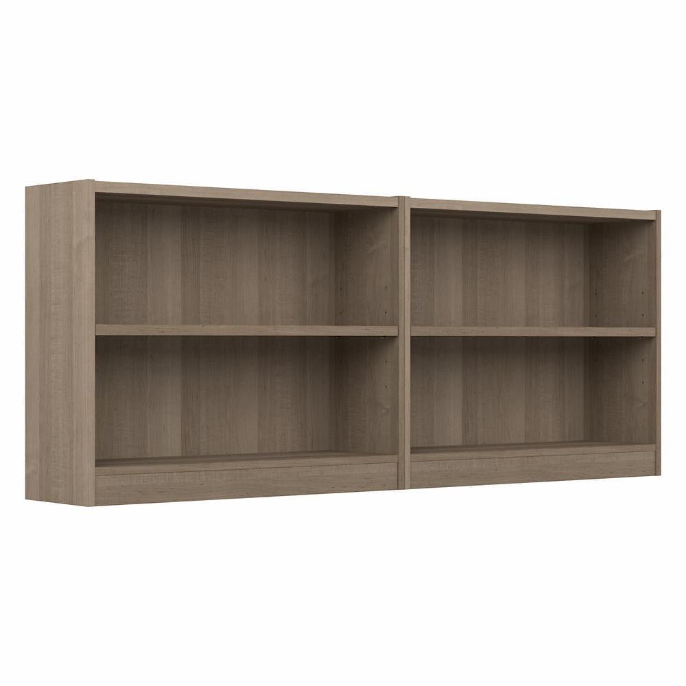 Universal Small 2 Shelf Bookcase in Ash Gray (Set of 2) - Engineered Wood