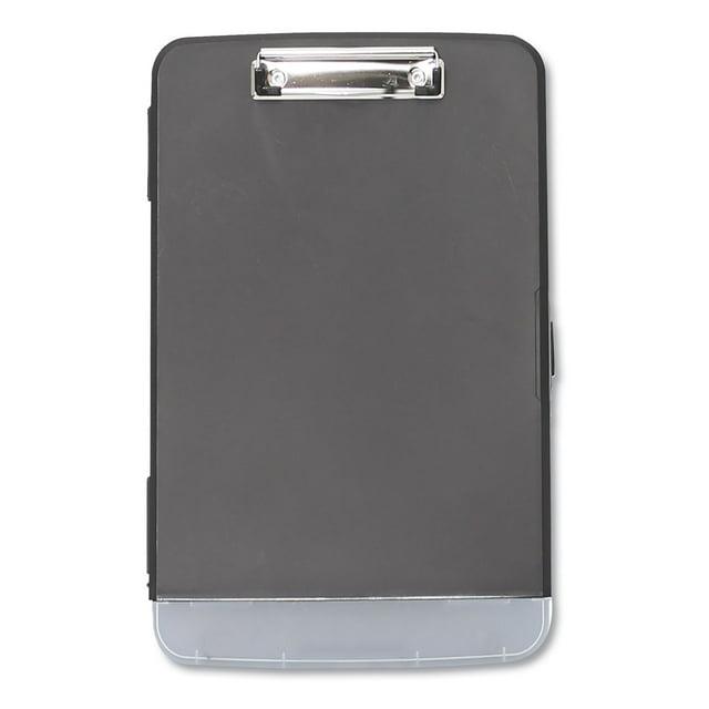 Universal Storage Clipboard with Pen Compartment, 0.5" Clip Capacity, Holds 8.5 x 11 Sheets, Black