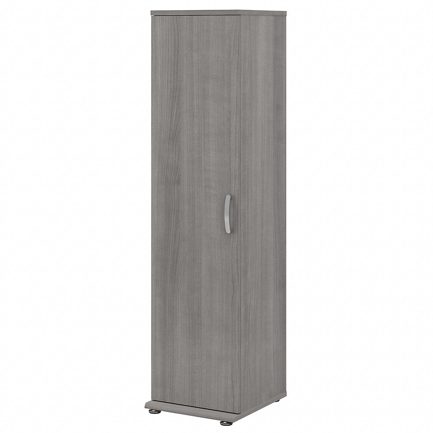 Universal Tall Narrow Platinum Gray Storage Cabinet with Adjustable Shelves