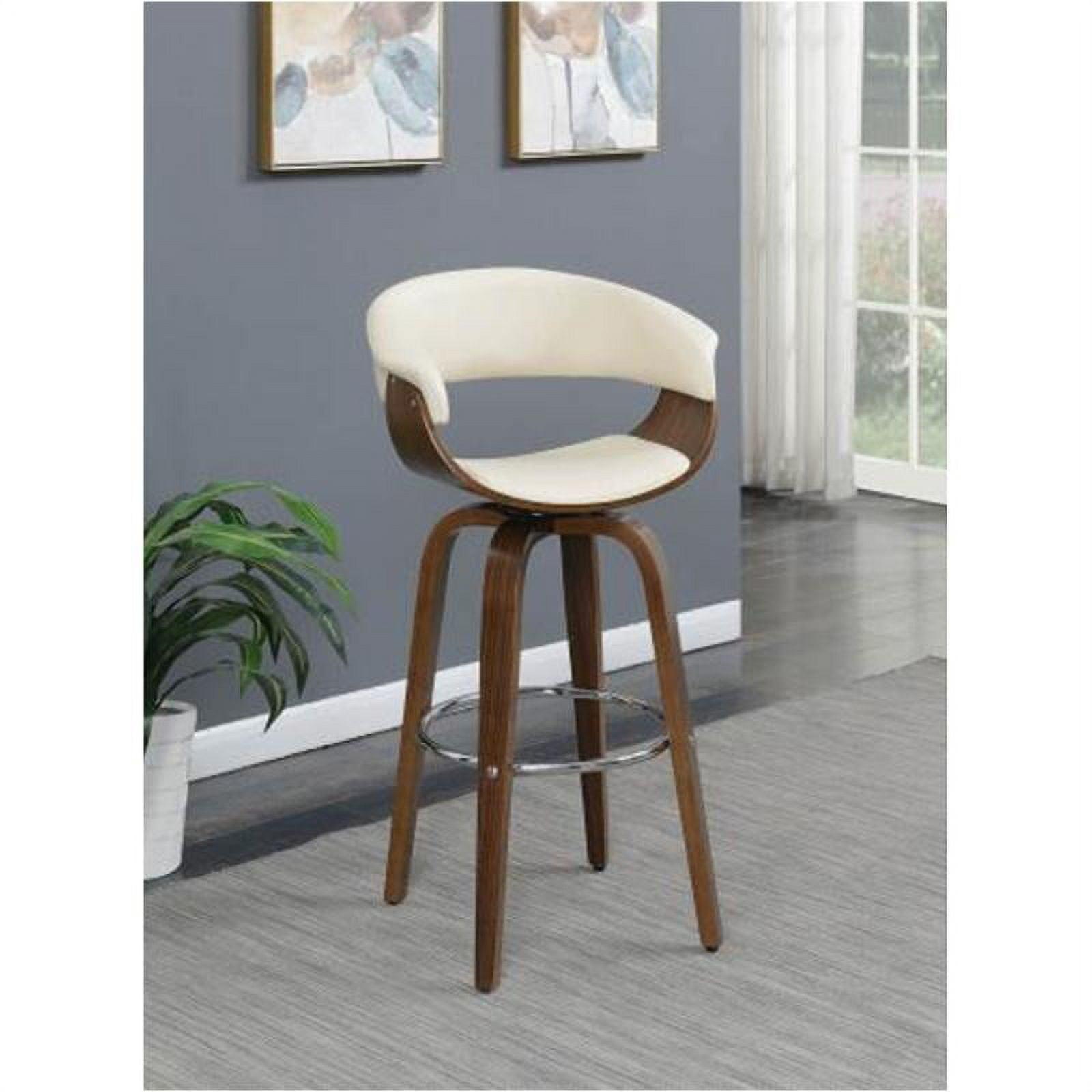 Ebern Designs Freidin Upholstered Swivel Bar Stool Walnut