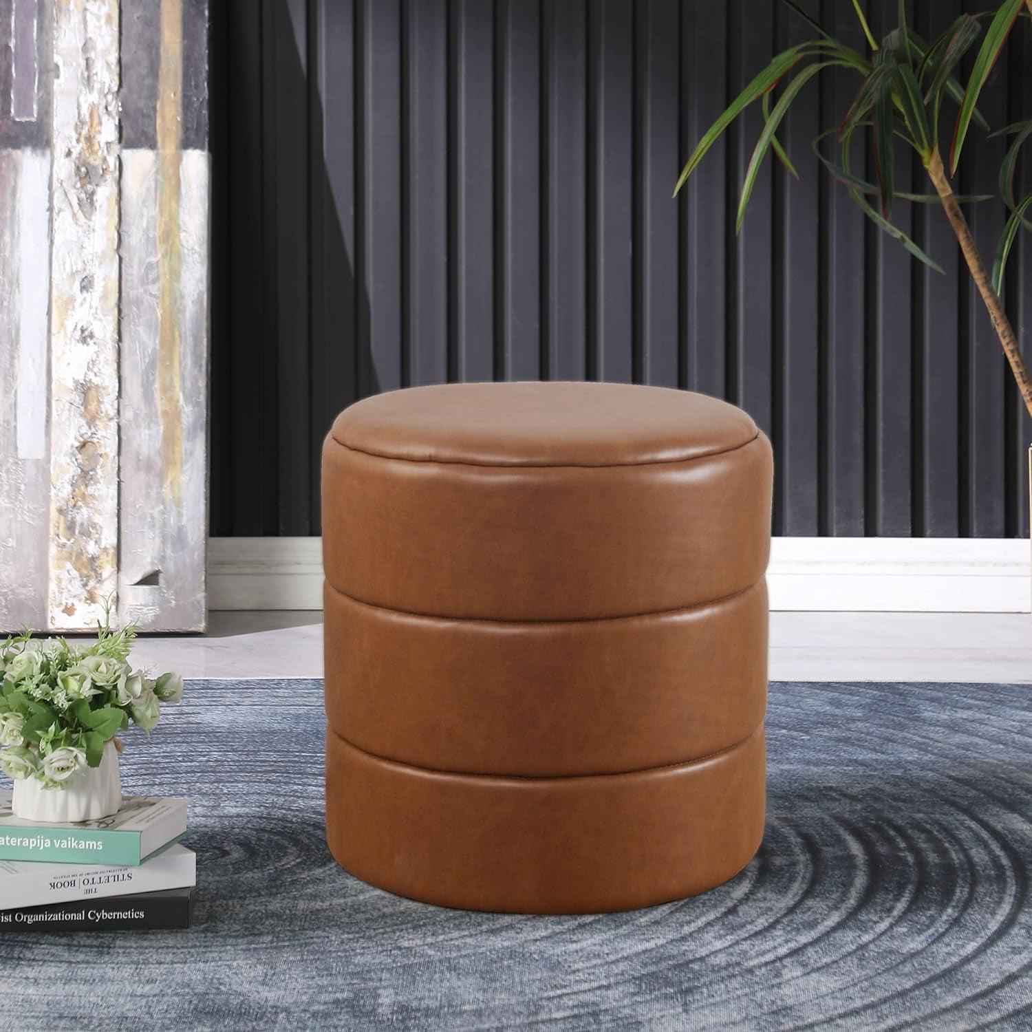 Round Upholstered Ottoman - HomePop