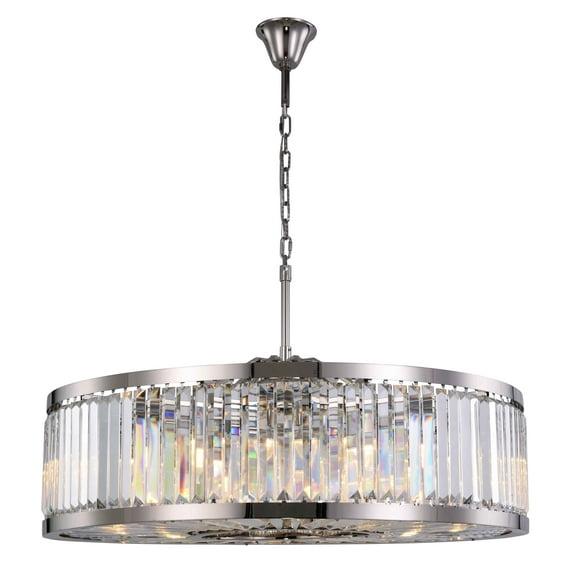 Urban Classic Chelsea 10-Light Metal Royal Cut Chandelier in Polished Nickel