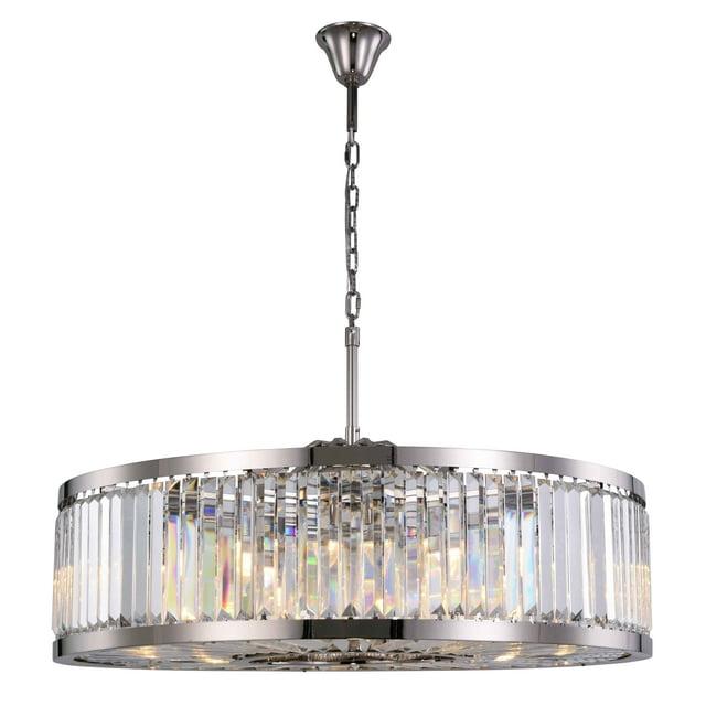 Urban Classic Chelsea 10-Light Metal Royal Cut Chandelier in Polished Nickel