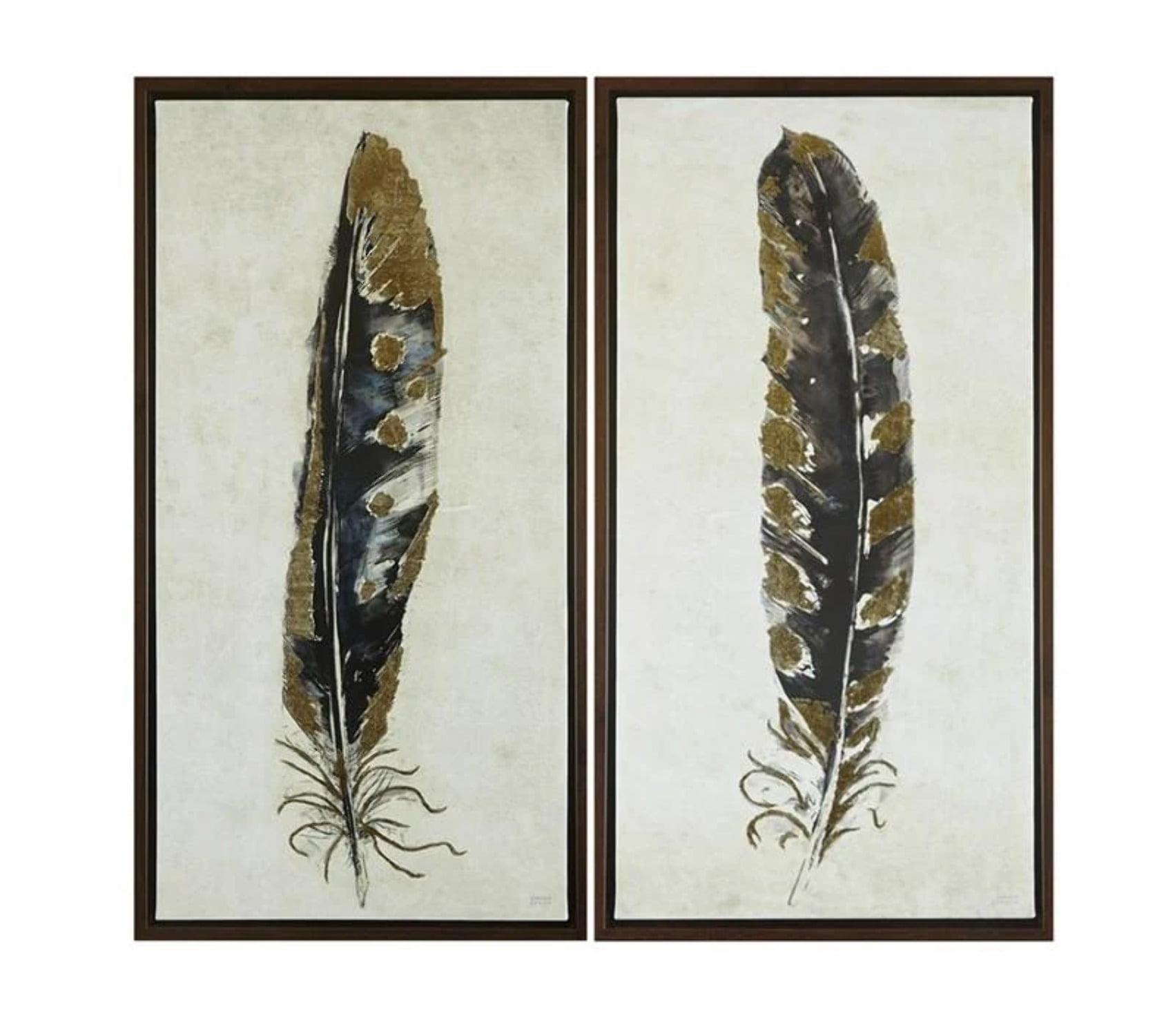HLILish Gold Foil 2-Piece Canvas Wall Art Set