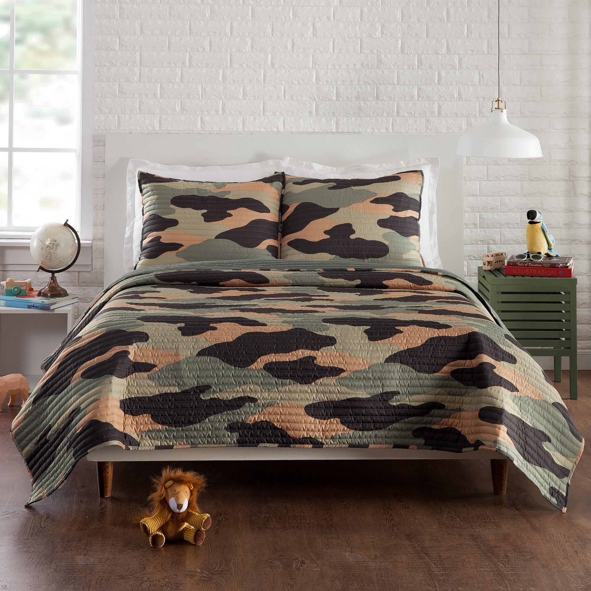 Covert Camo Reversible Microfiber Quilt Set