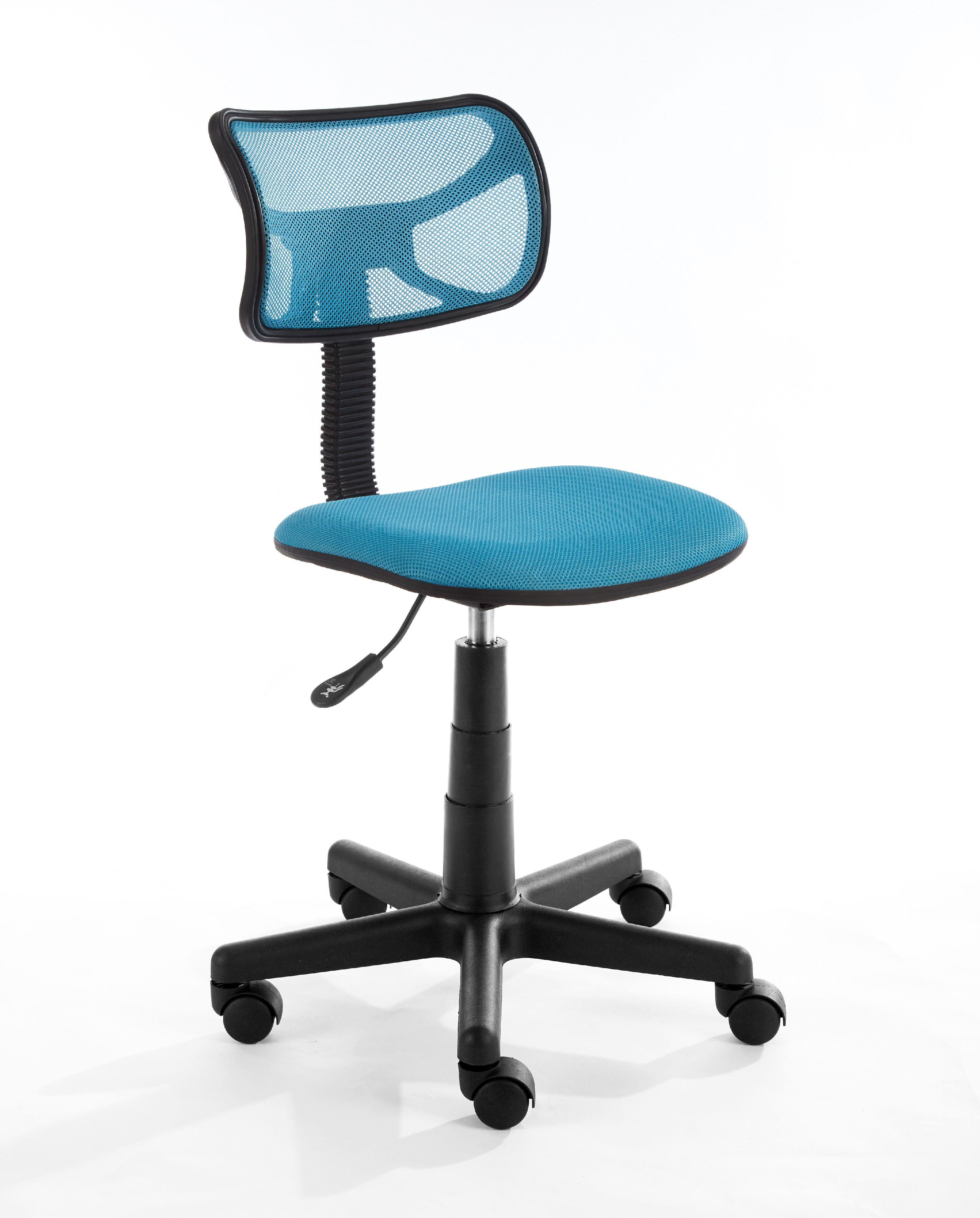 Compact Swivel Mesh Task Chair in Teal Blue with Adjustable Height