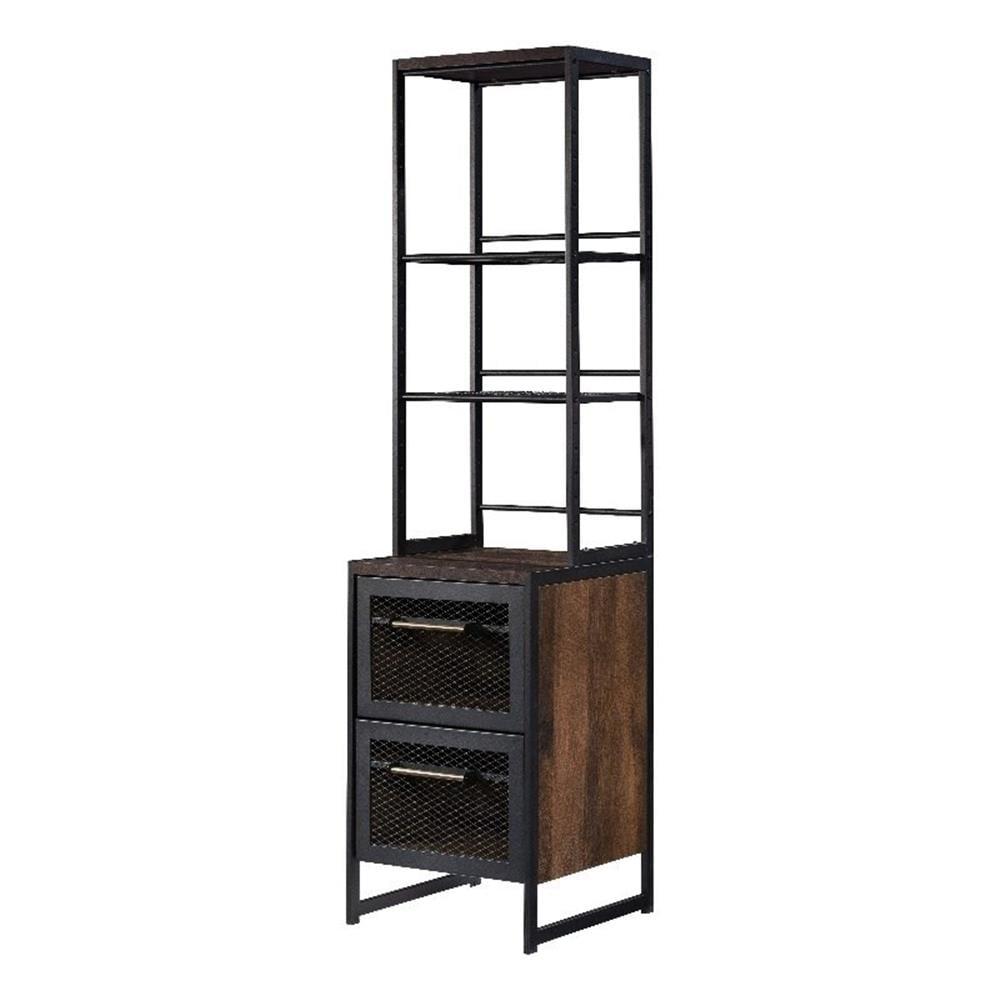 Barrel Oak Adjustable File Tower with Metal Frame