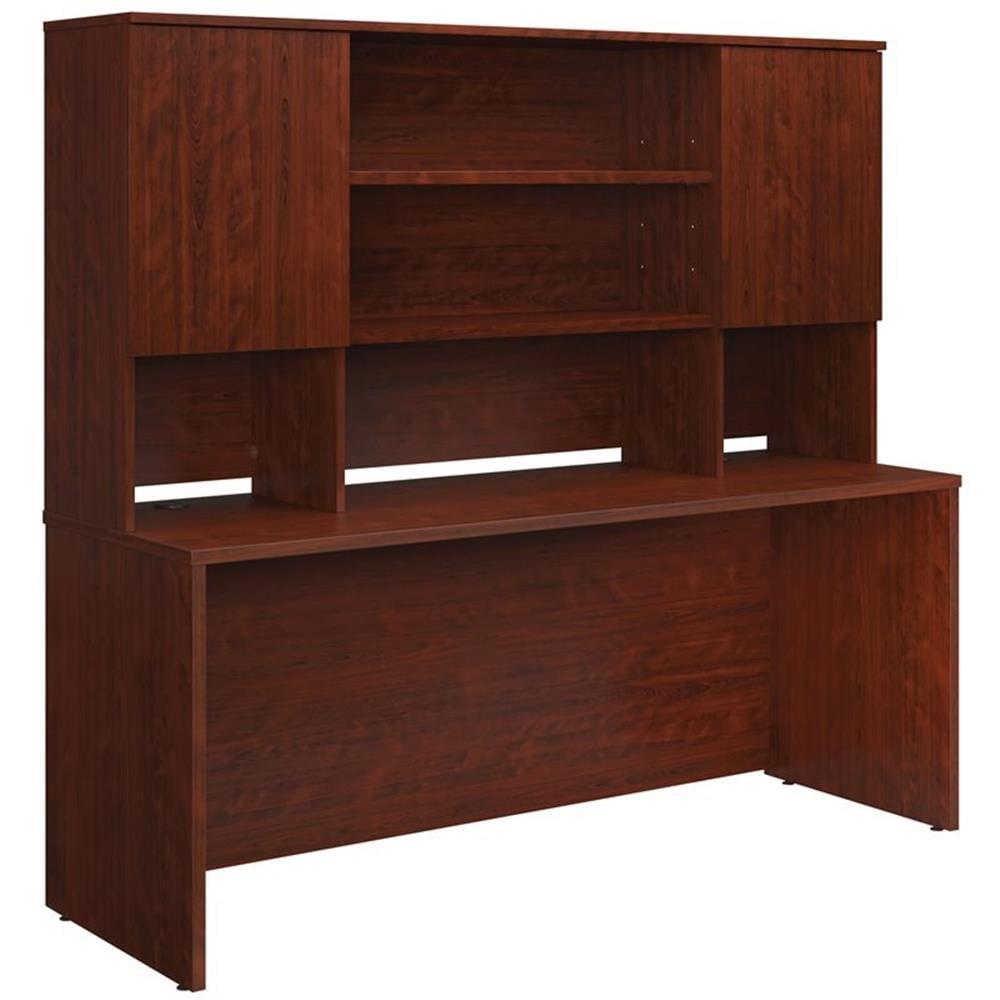 Classic Cherry 72" Desk with Hutch and Storage