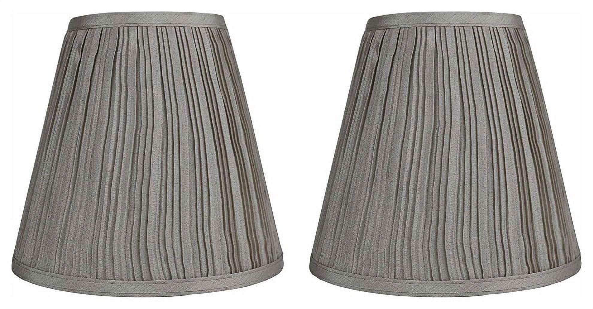 Urbanest Empire Lamp Shade 5x9x8.5", Champagne Pleated Faux Silk, Set of 2