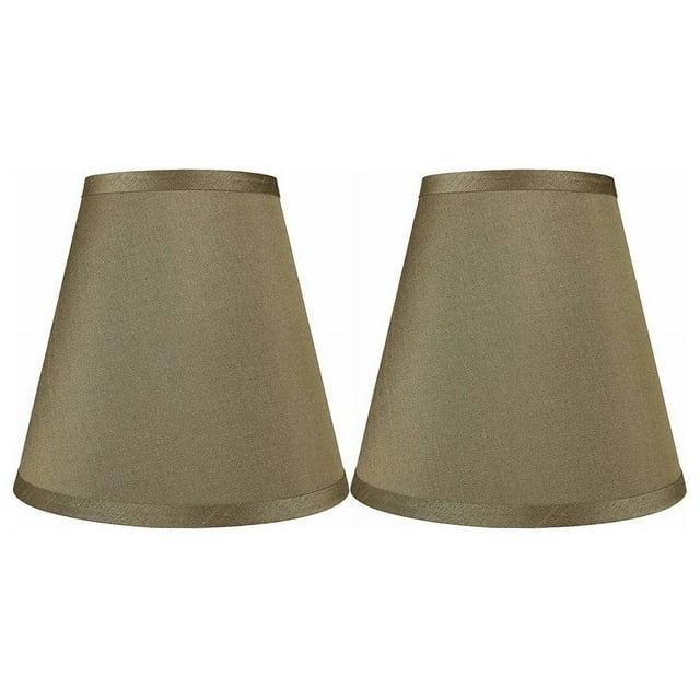 Urbanest Faux Silk Empire Lamp Shade 5x9x8.5", Golden Taupe, Set of 2