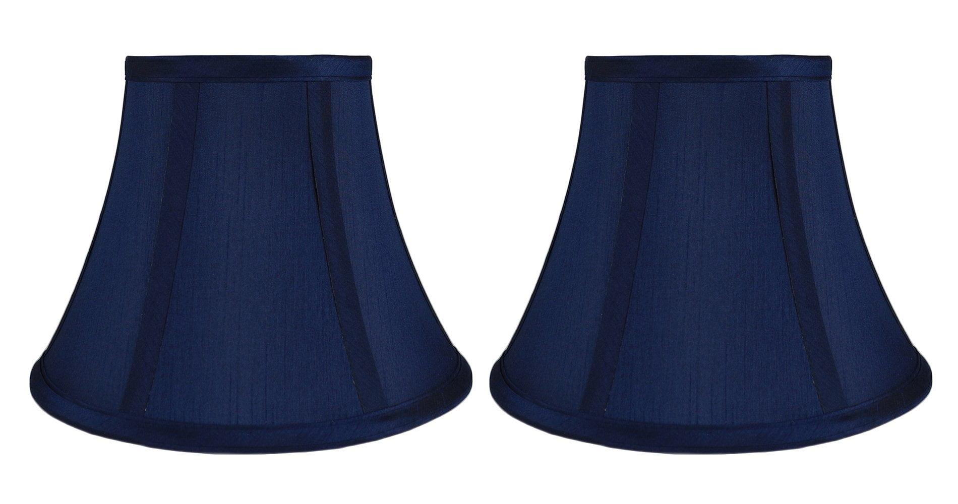 Urbanest Set of 2 Softback Bell Lampshade, Faux Silk, 5-inch by 9-inch by 7-inch, Navy Blue, Spider-fitter