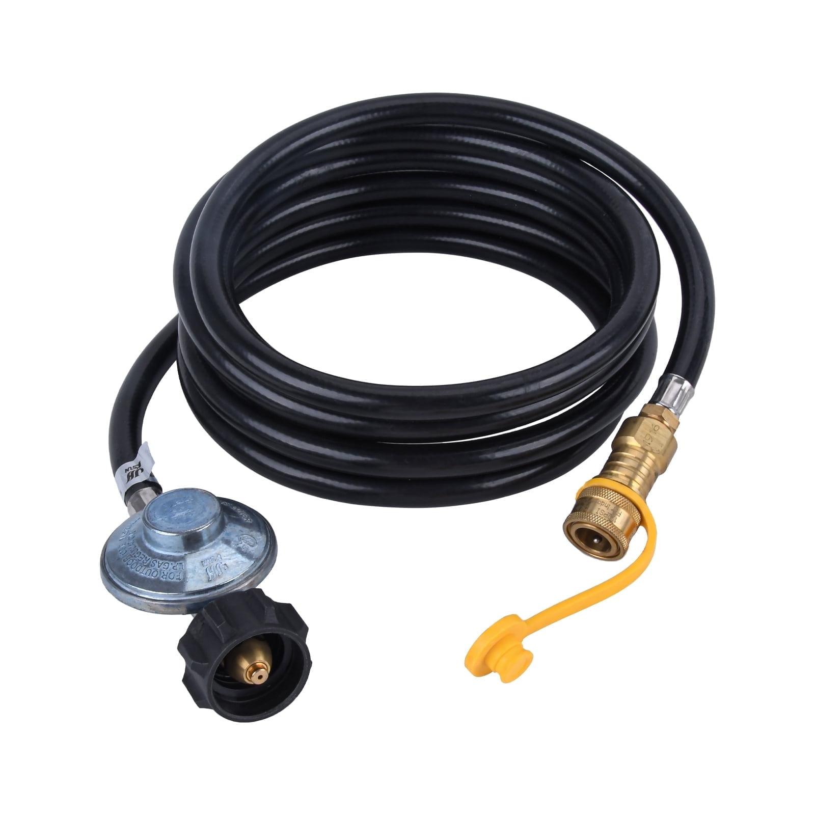 GasSaf 12ft Propane Regulator with Hose, Propane Hose for Indoor/Outdoor Heater -3/8 Quick Connect Disconnect