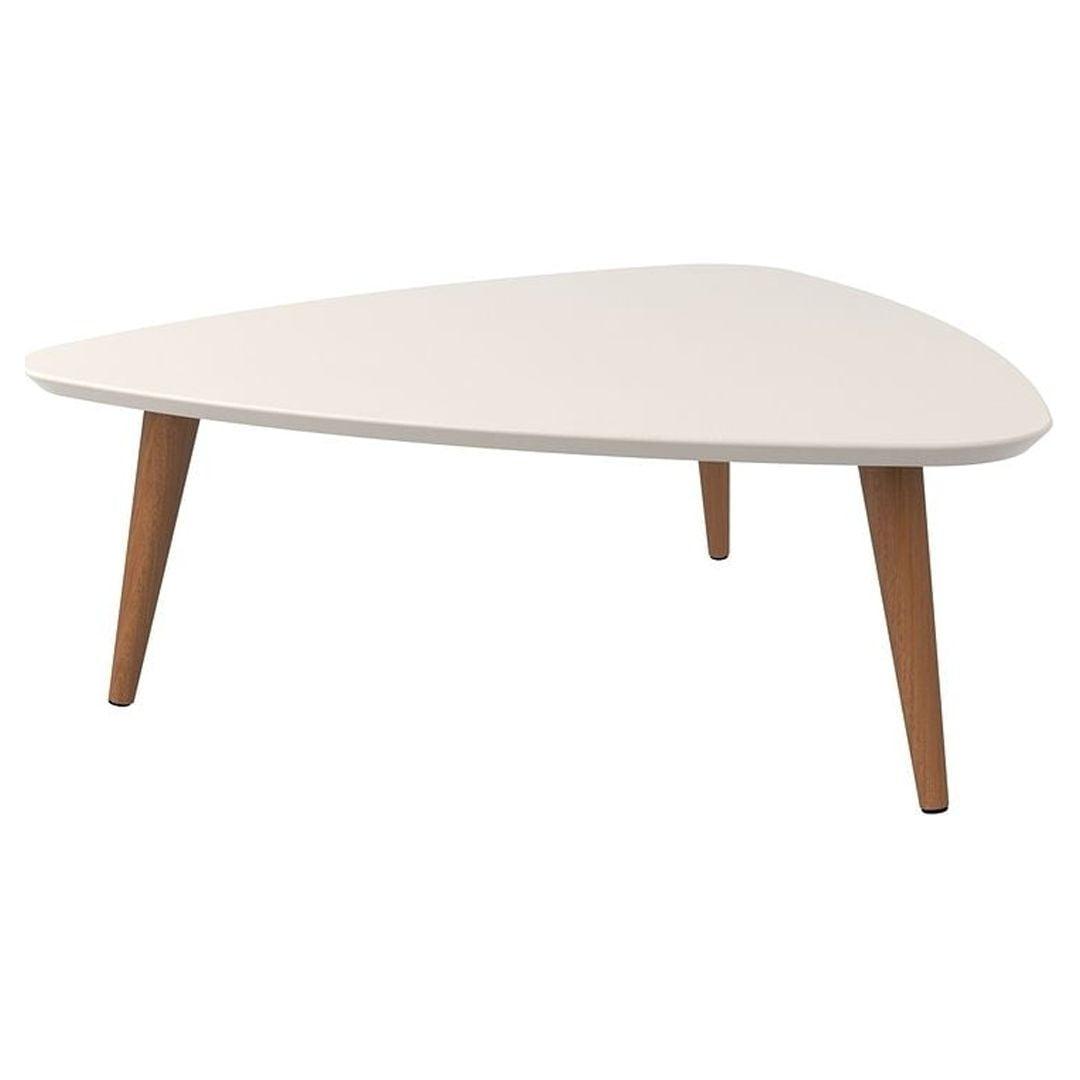 Utopia 32" Off-White Wood Triangle Coffee Table