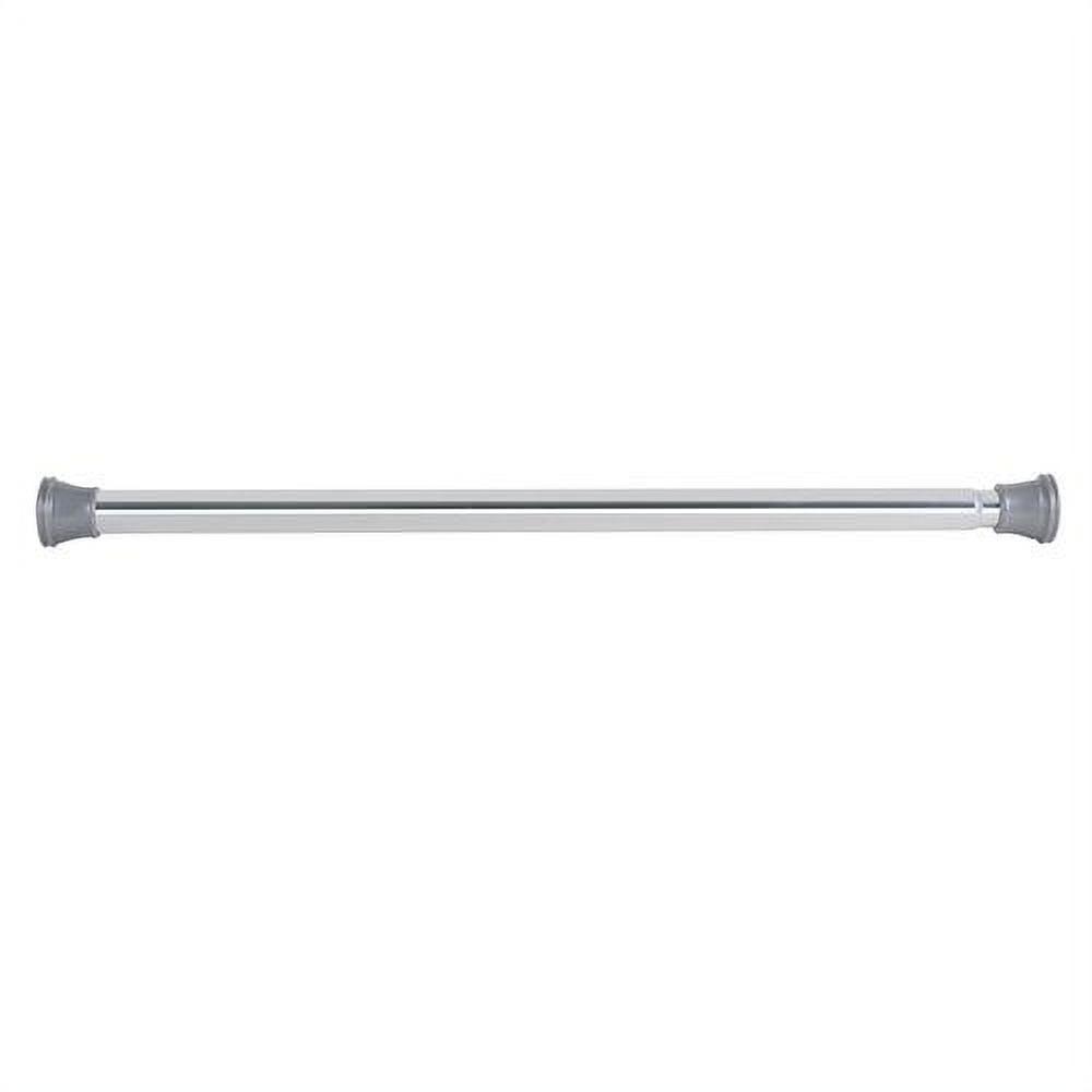 Adjustable Chrome Aluminum Tension Shower Curtain Rod with PVC End Caps