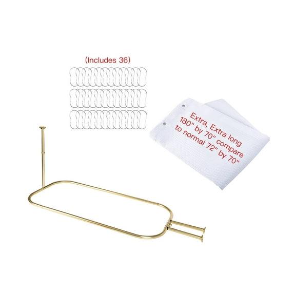 Utopia Alley 64'' D-Shaped Drill / Screw Shower Curtain Rod & Hook Set