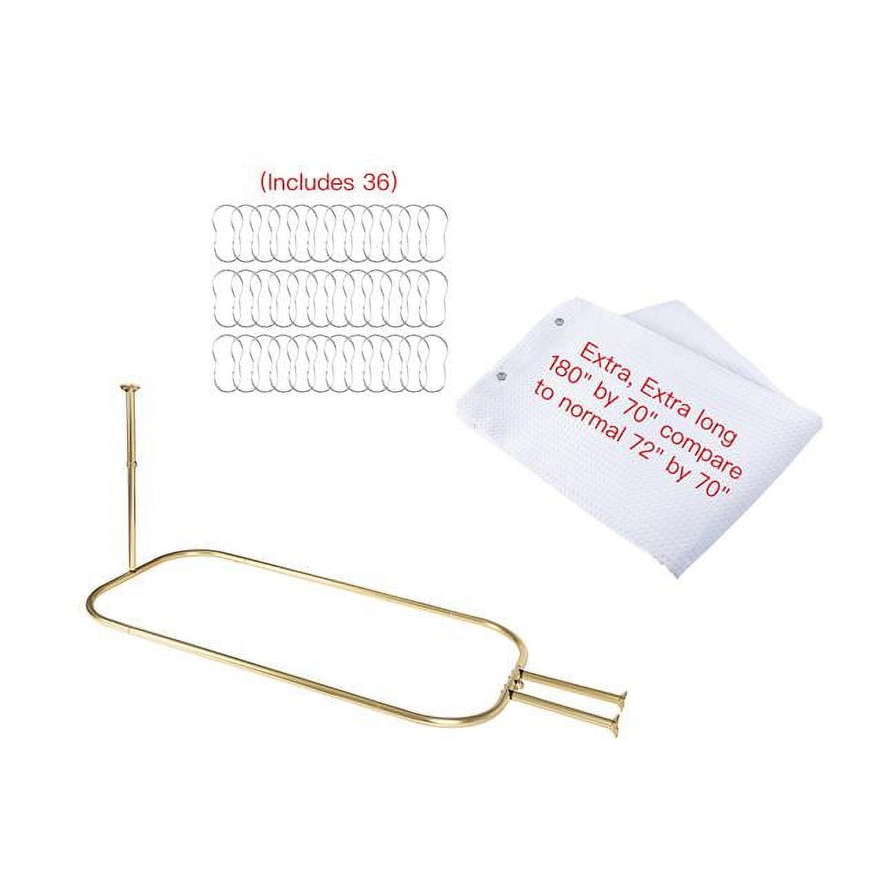 Utopia Alley 64'' D-Shaped Drill / Screw Shower Curtain Rod & Hook Set
