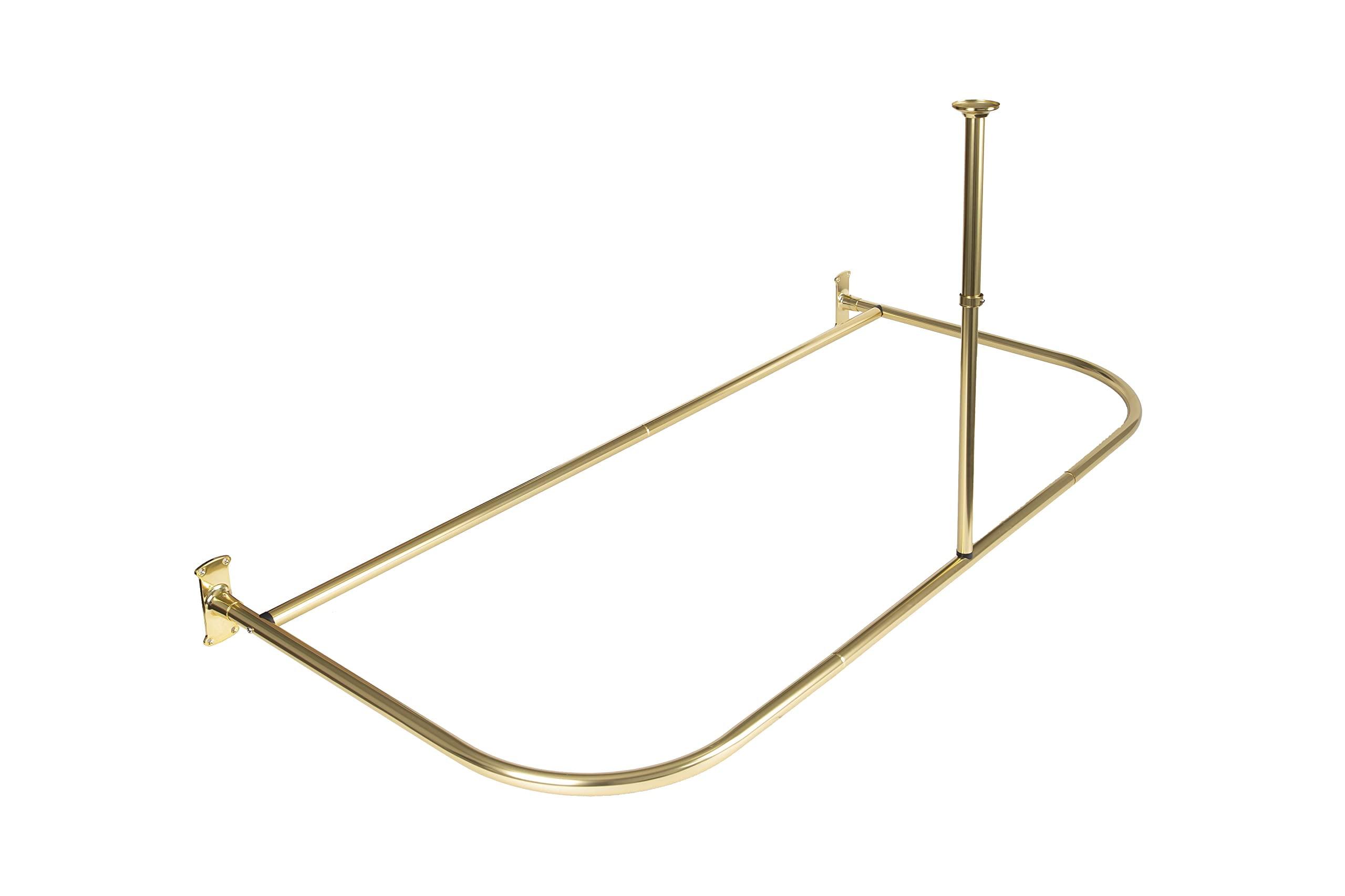Utopia Alley Aluminum 61" D-Shape Fixed Shower Curtain Rod