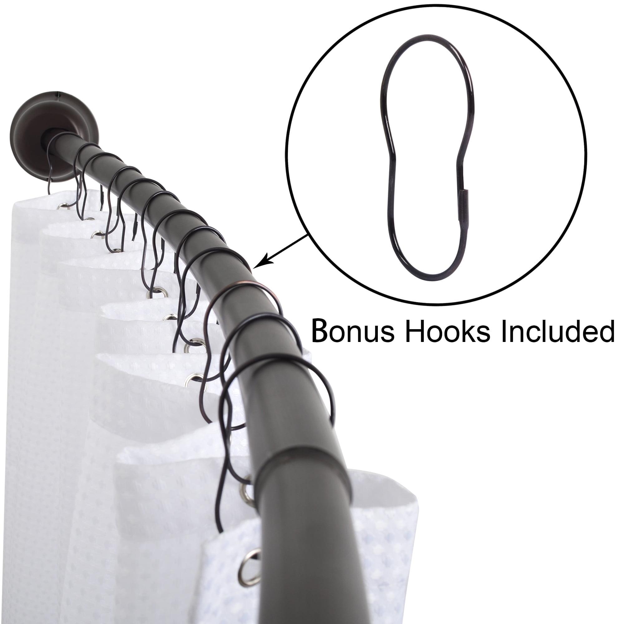 Utopia Alley Utopia Alley Rustproof Fixed Mount Single Curved Shower Rod, Aluminum, adjustable from 45" to 72" Wide