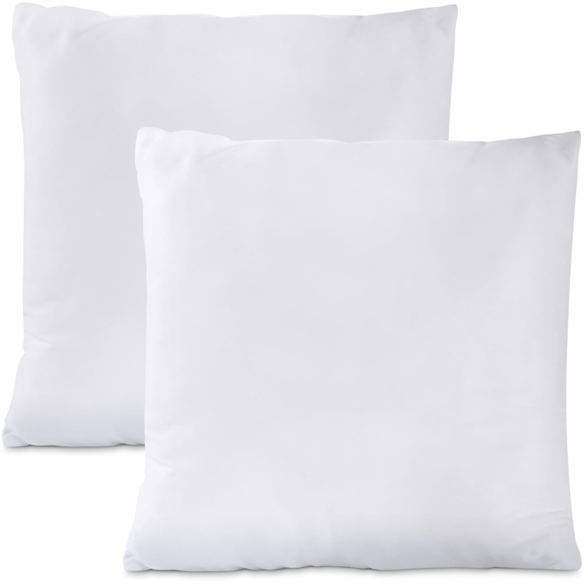 White Polyester Plush Throw Pillow Inserts, 20 x 20 Inches, Set of 2