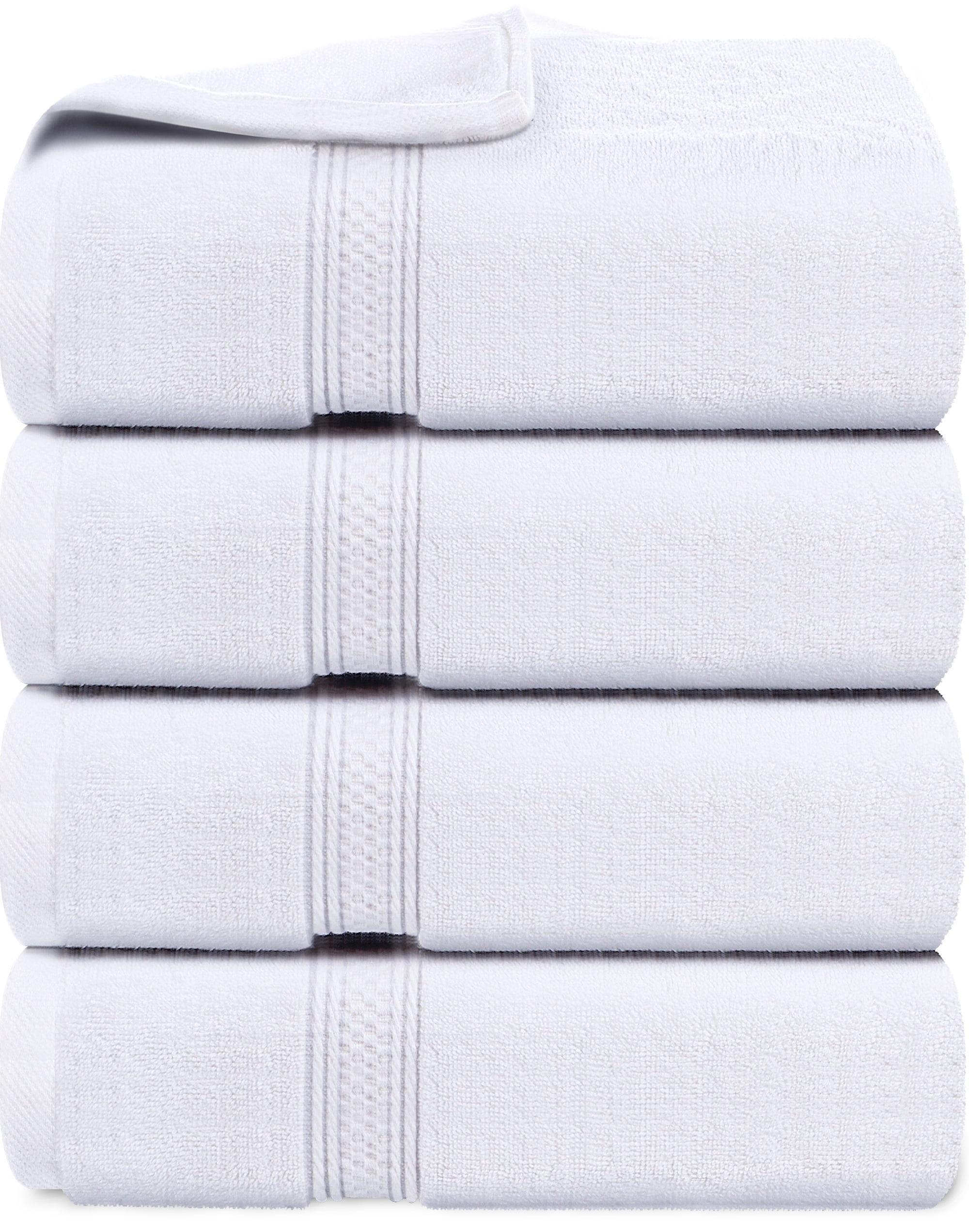 White 4-Pack Cotton Bath Towels Set, 27 x 54 Inches