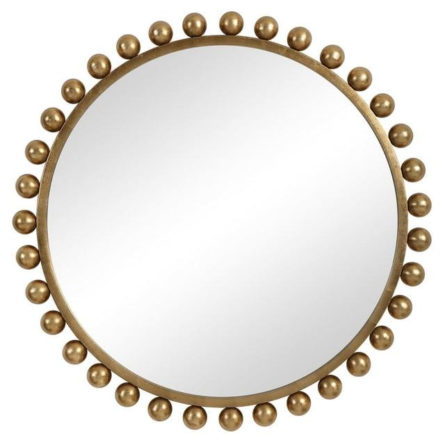 Uttermost 09694 Cyra 44" Round Industrial Modern Wall Mirror - Gold