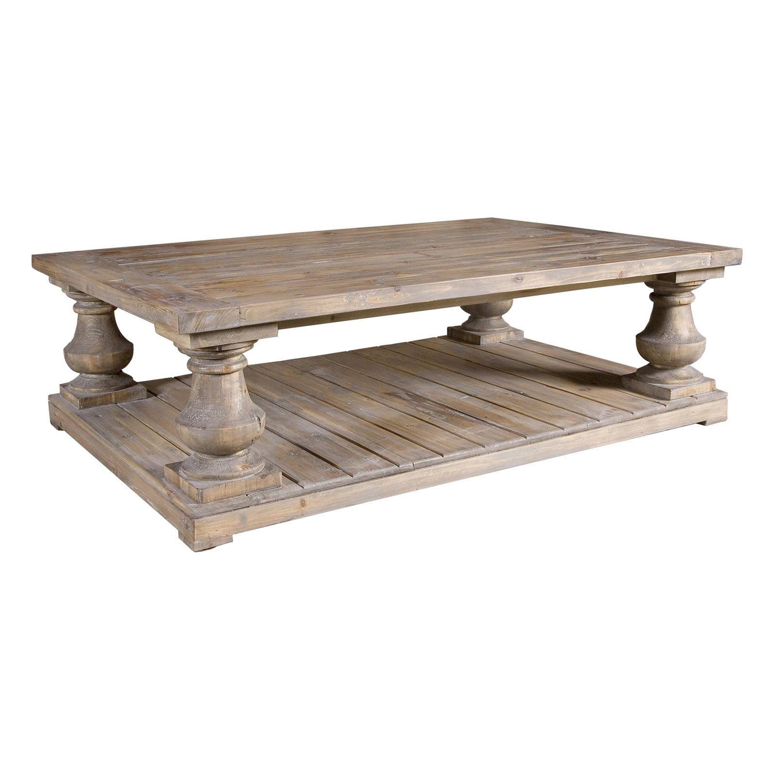 Stratford Gray and Brown Reclaimed Wood Rectangular Coffee Table