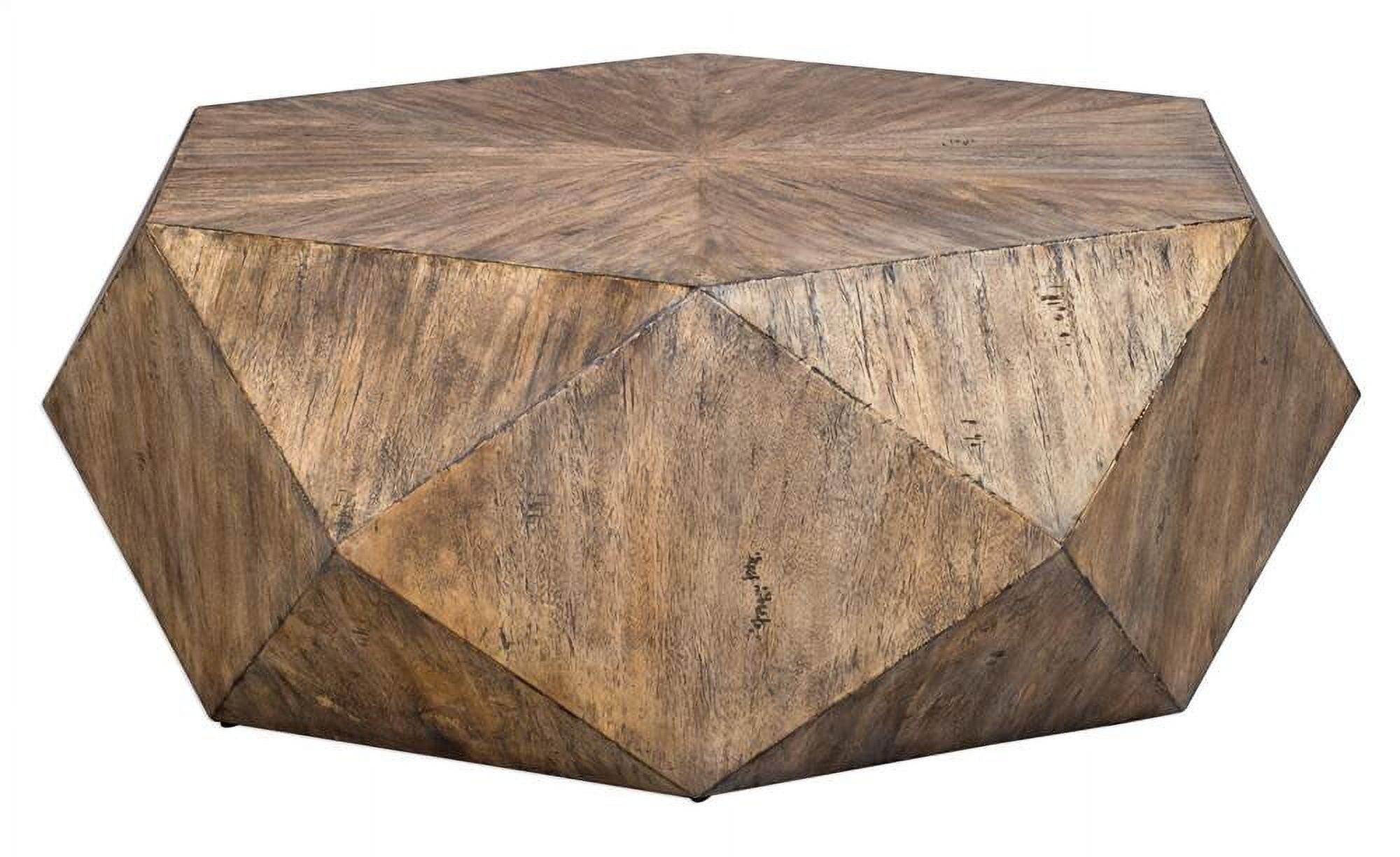 Burnished Honey Hexagonal Mango Wood Coffee Table