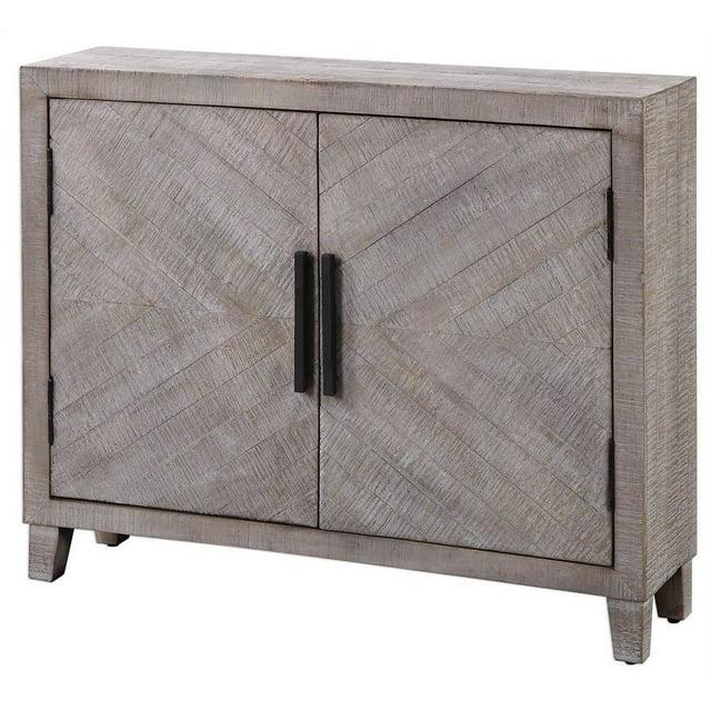 Uttermost Adalind Farmhouse 2-Door Wood Accent Cabinet in White Wash