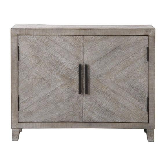Uttermost Adalind Farmhouse 2-Door Wood Accent Cabinet in White Wash