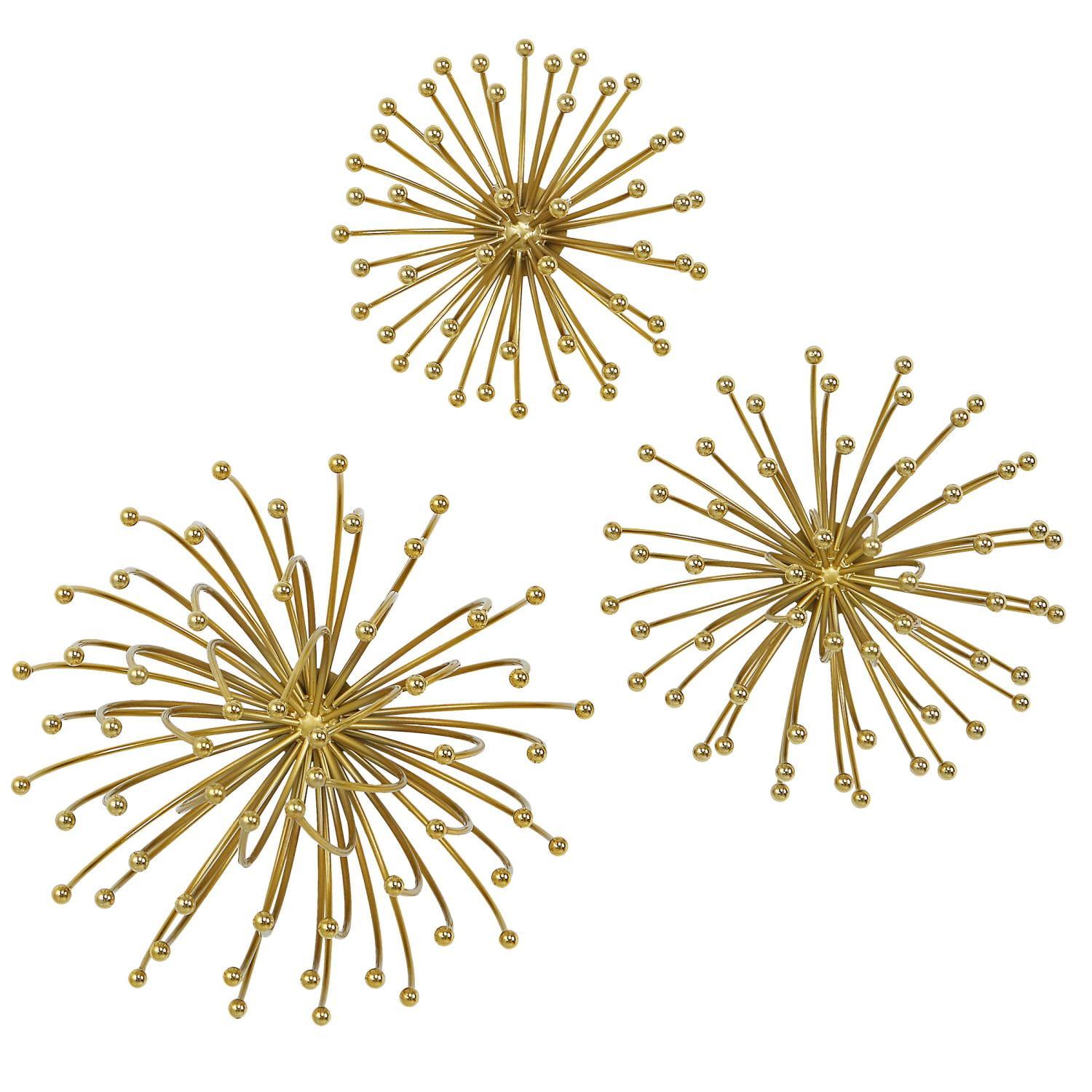 Uttermost Aga Plated Gold Metal 3-Piece Wall Decor Set