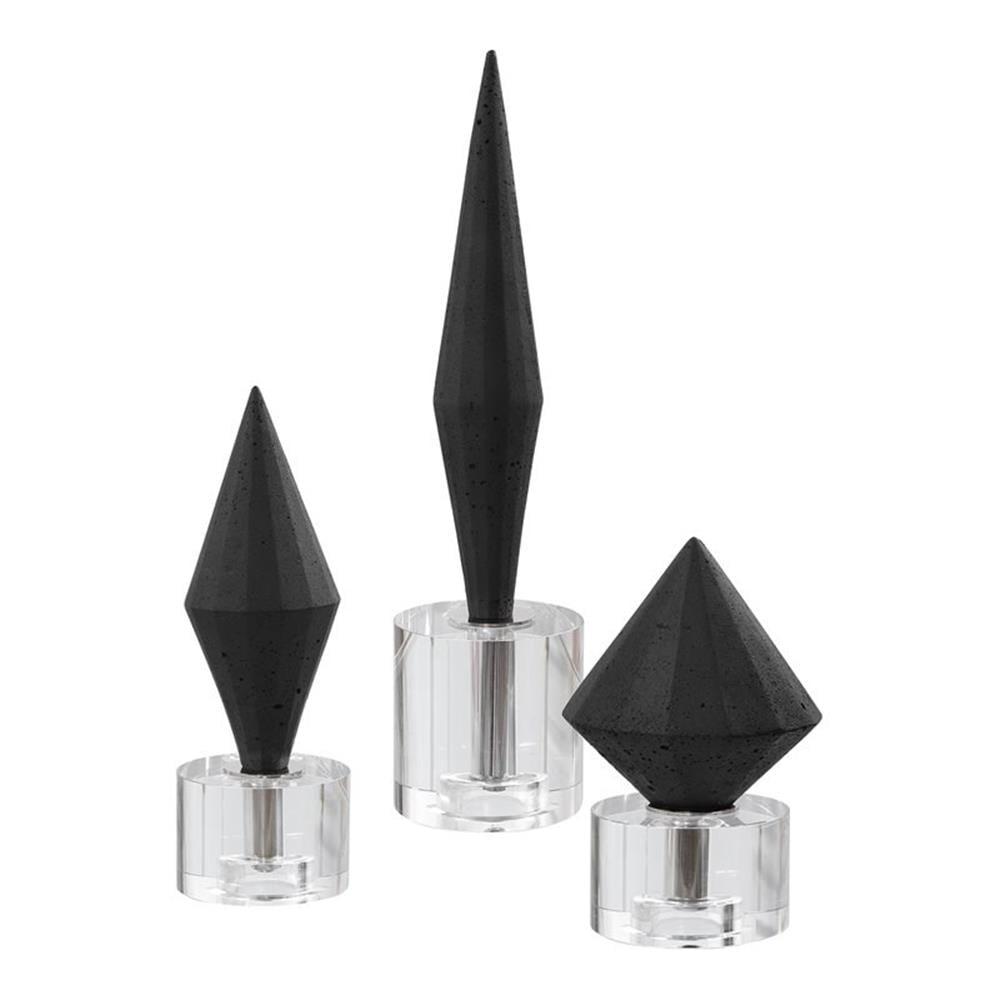 Uttermost Alize Black Diamond Modern Sculptures Set of 3