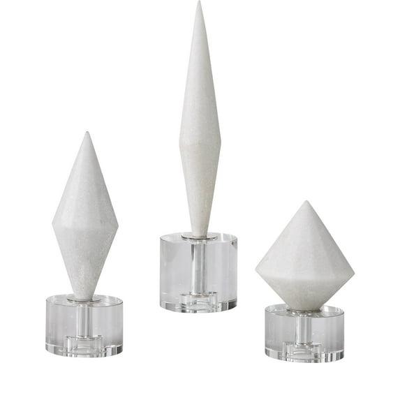 Uttermost Alize 14" High Diamond Crystal Sculptures Set of 3