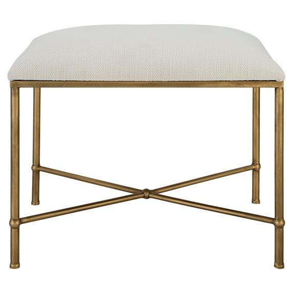 Uttermost Avenham 24" Wide White Fabric Accent Bench