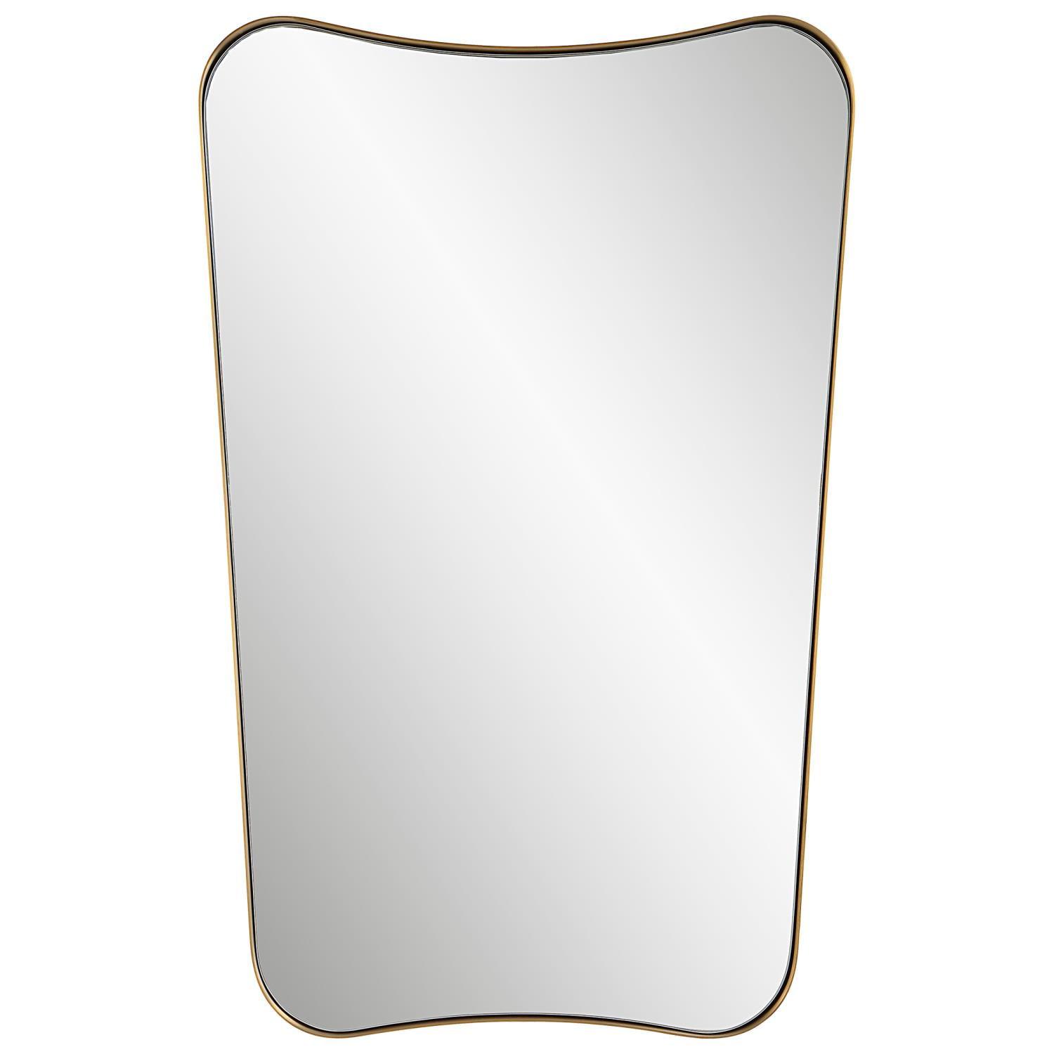 Gold Rectangular Contemporary Vanity Mirror