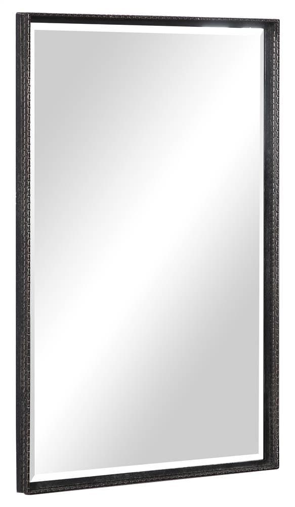 Callan Industrial Edge Rectangular Vanity Mirror in Rustic Bronze with Aged Gold