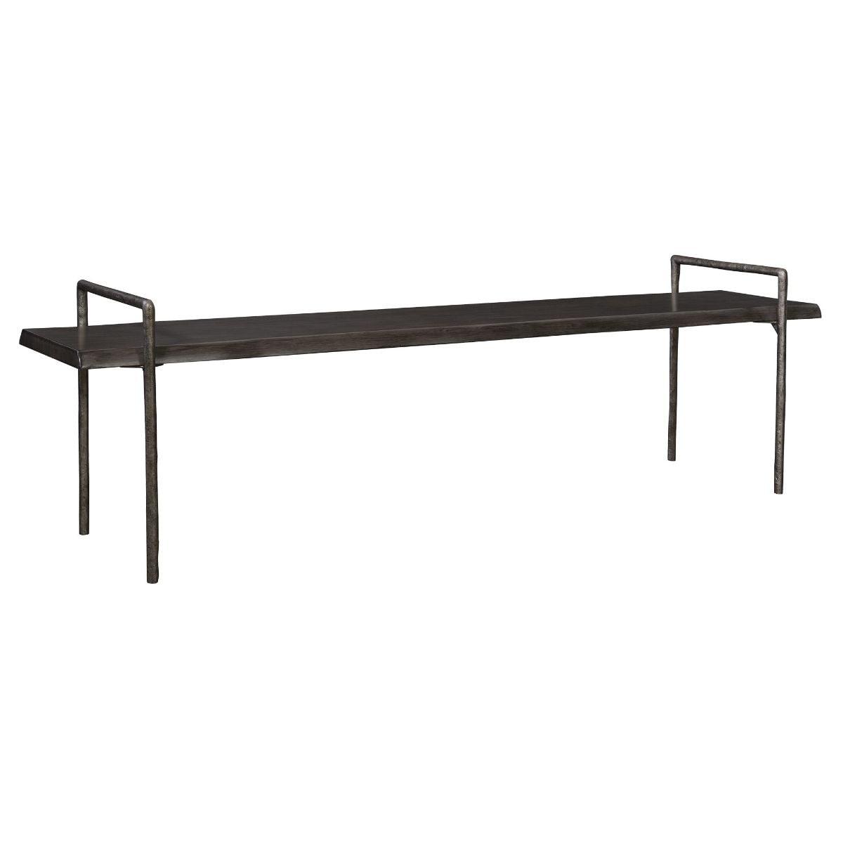 Uttermost Chandos 76" Wide Tarnished Silver and Dark Gray Bench