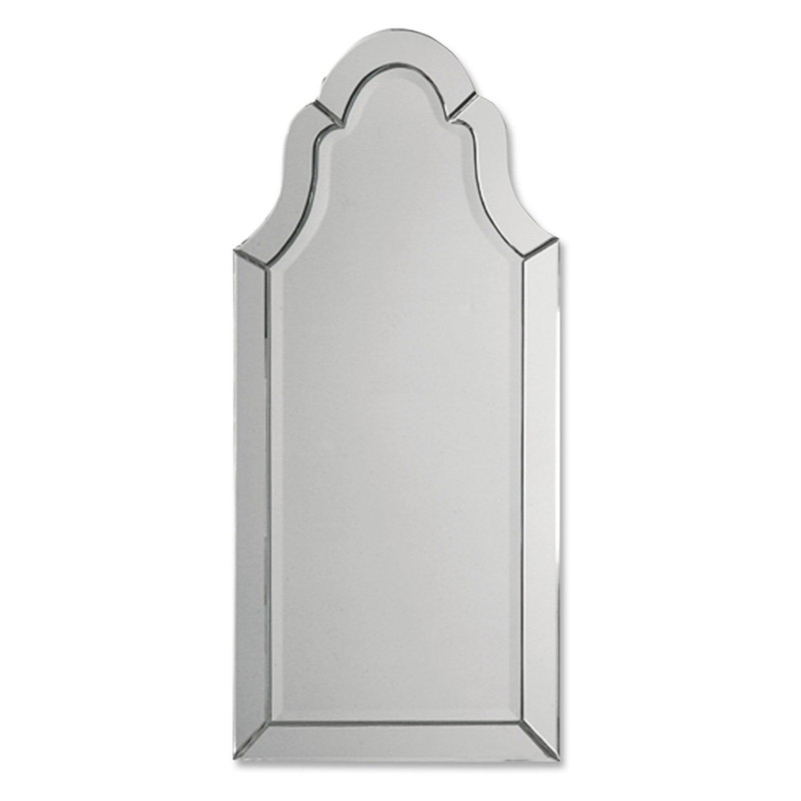 Frameless Arched Beveled Wall Mirror with Polished Edges