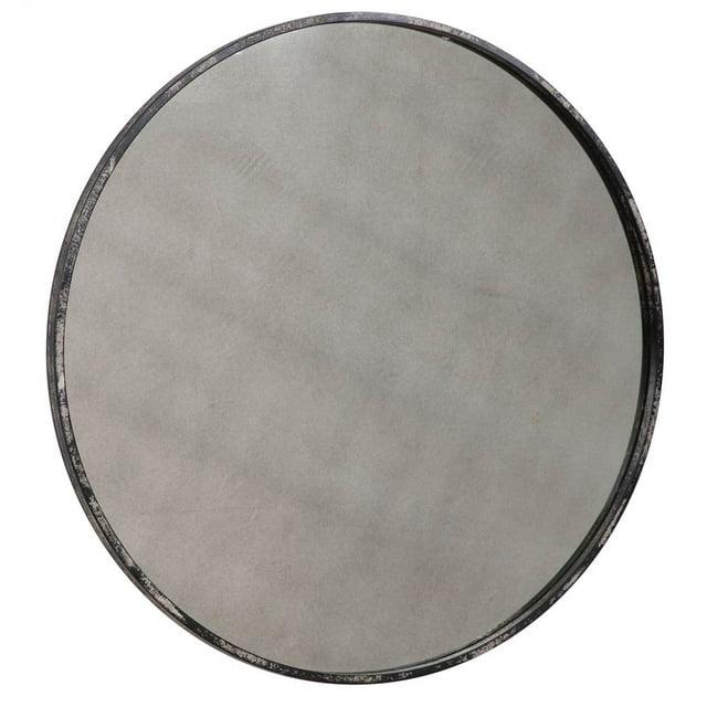 Uttermost Junius Antique White Round Mirror