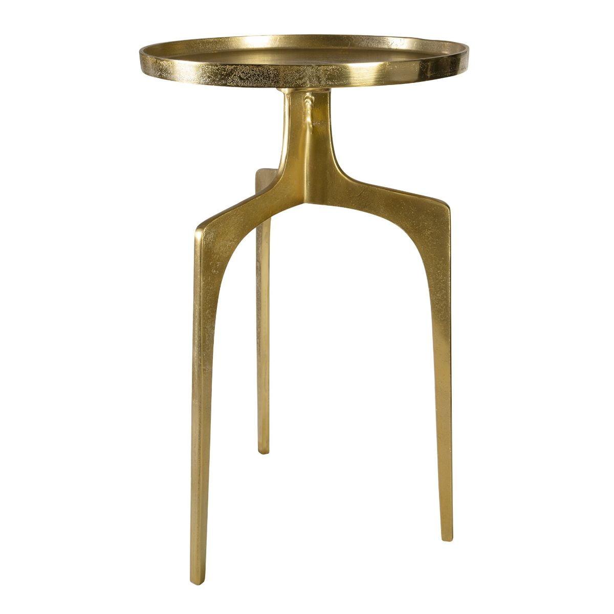 Modern Glam 16'' Round Soft Gold Aluminum Accent Table