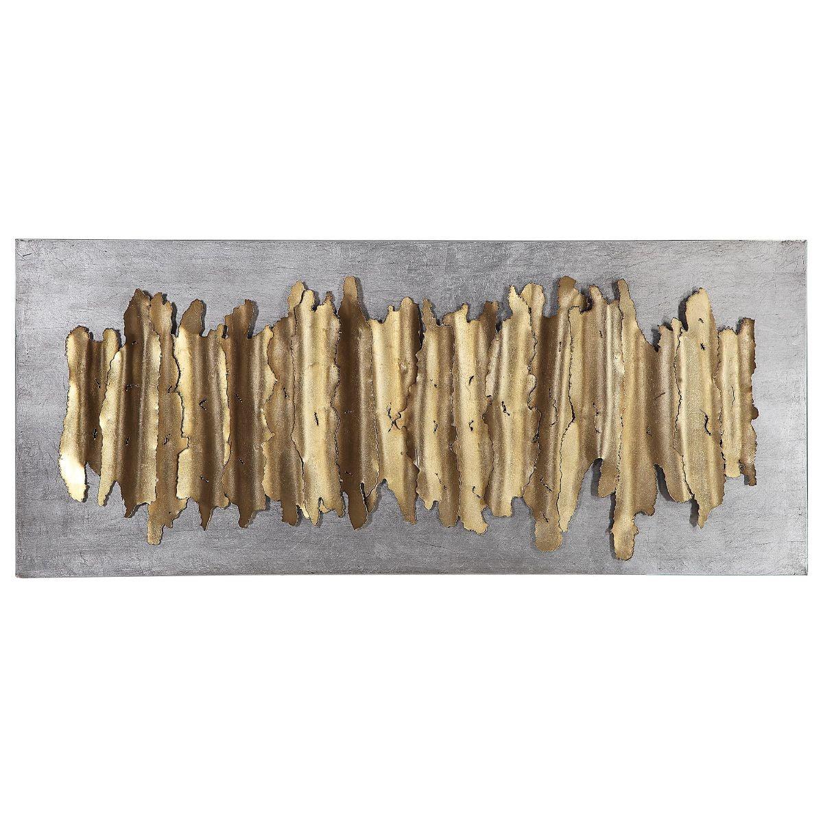 Uttermost Lev 55 1/4" Wide Gold and Silver Metal Wall Art