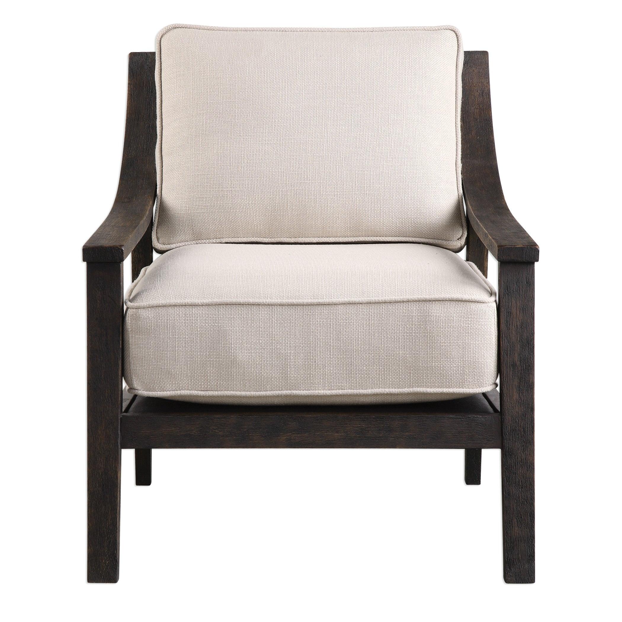 Uttermost Lyle Neutral Beige Linen Fabric Accent Chair