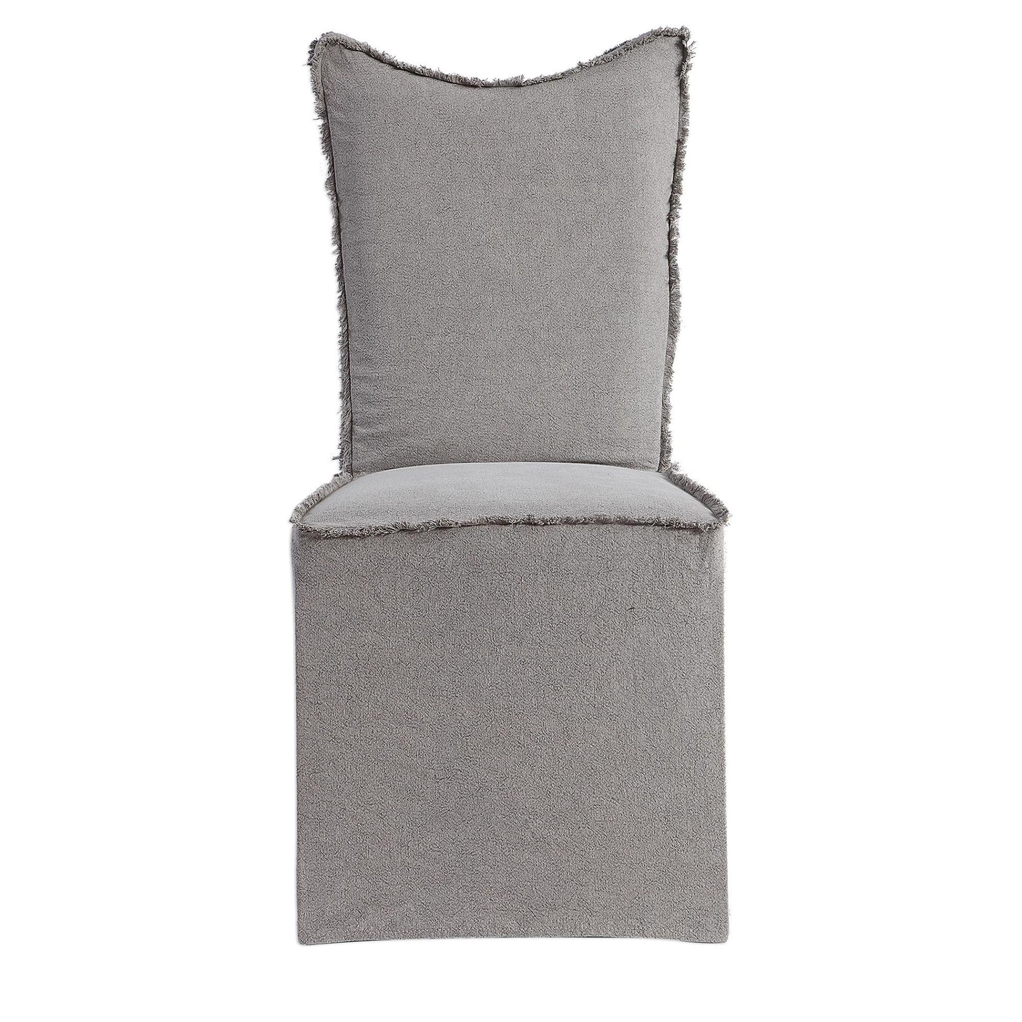 Uttermost Narissa Contemporary Fabric Armless Chairs in Gray (Set of 2)