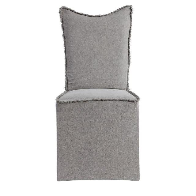 Uttermost Narissa Contemporary Fabric Armless Chairs in Gray (Set of 2)