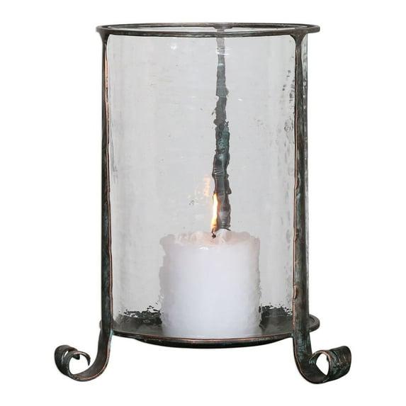 Uttermost Nicia Traditional Iron and Glass Candle Holder in Bronze