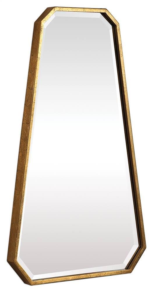 Contemporary Octagon Gold Leaf Vanity Mirror 22"x36"