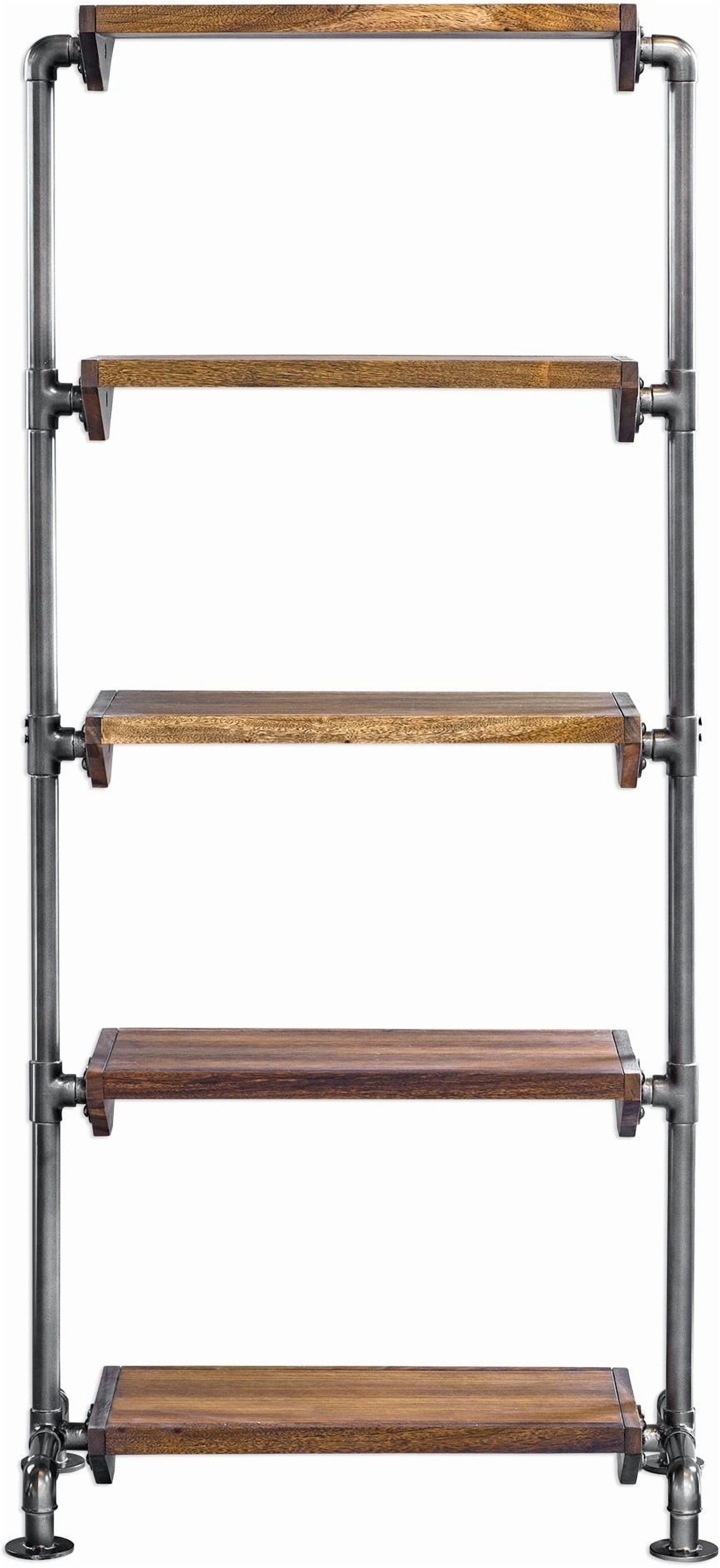 Uttermost Librería de Madera y Metal con 4 Estantes en Nogal y Bronce