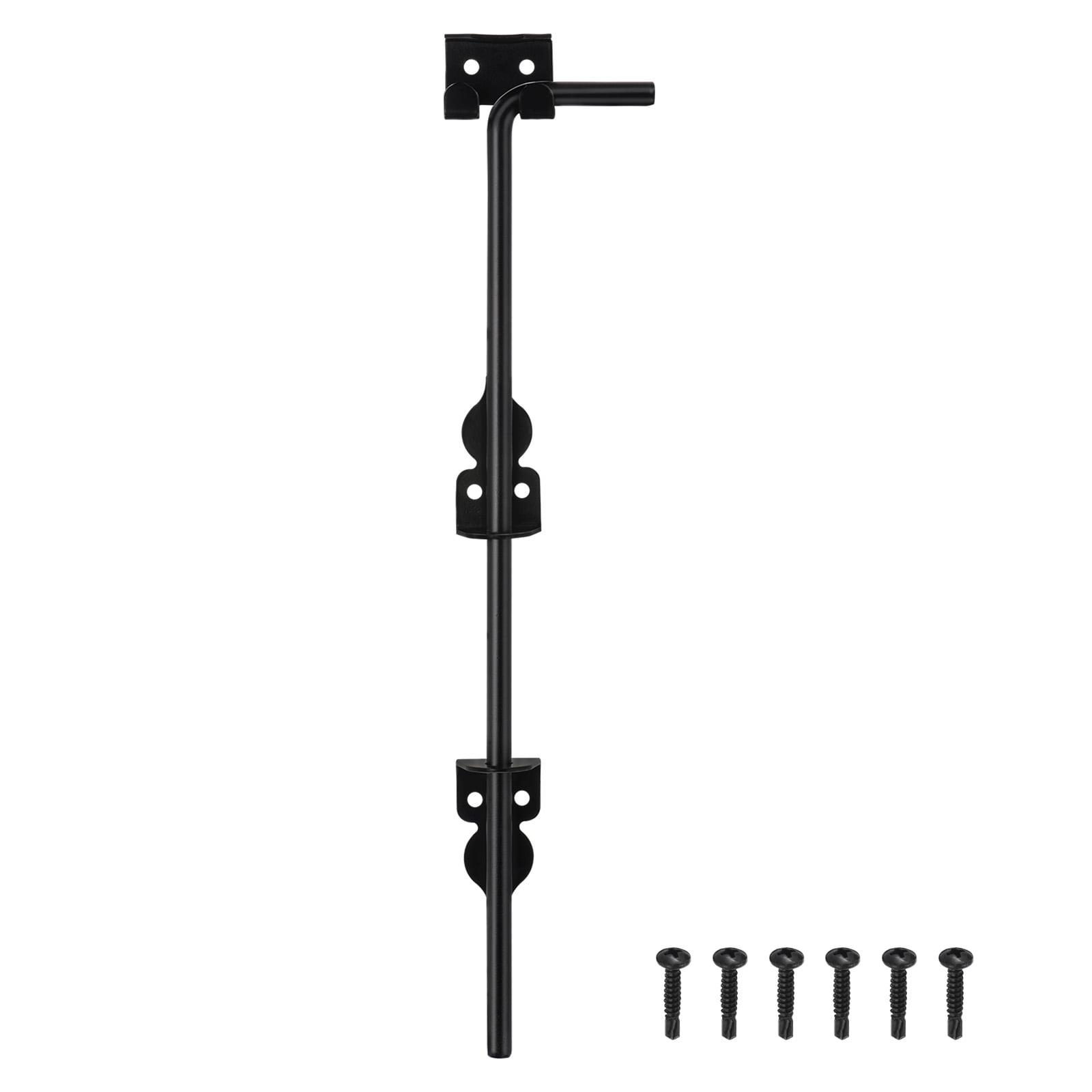 Uxcell 18" Cane Bolt Gate Drop Rod for Wood Fence, Iron Gate Hardware Ground Latch for Wooden Fence and Holding Door