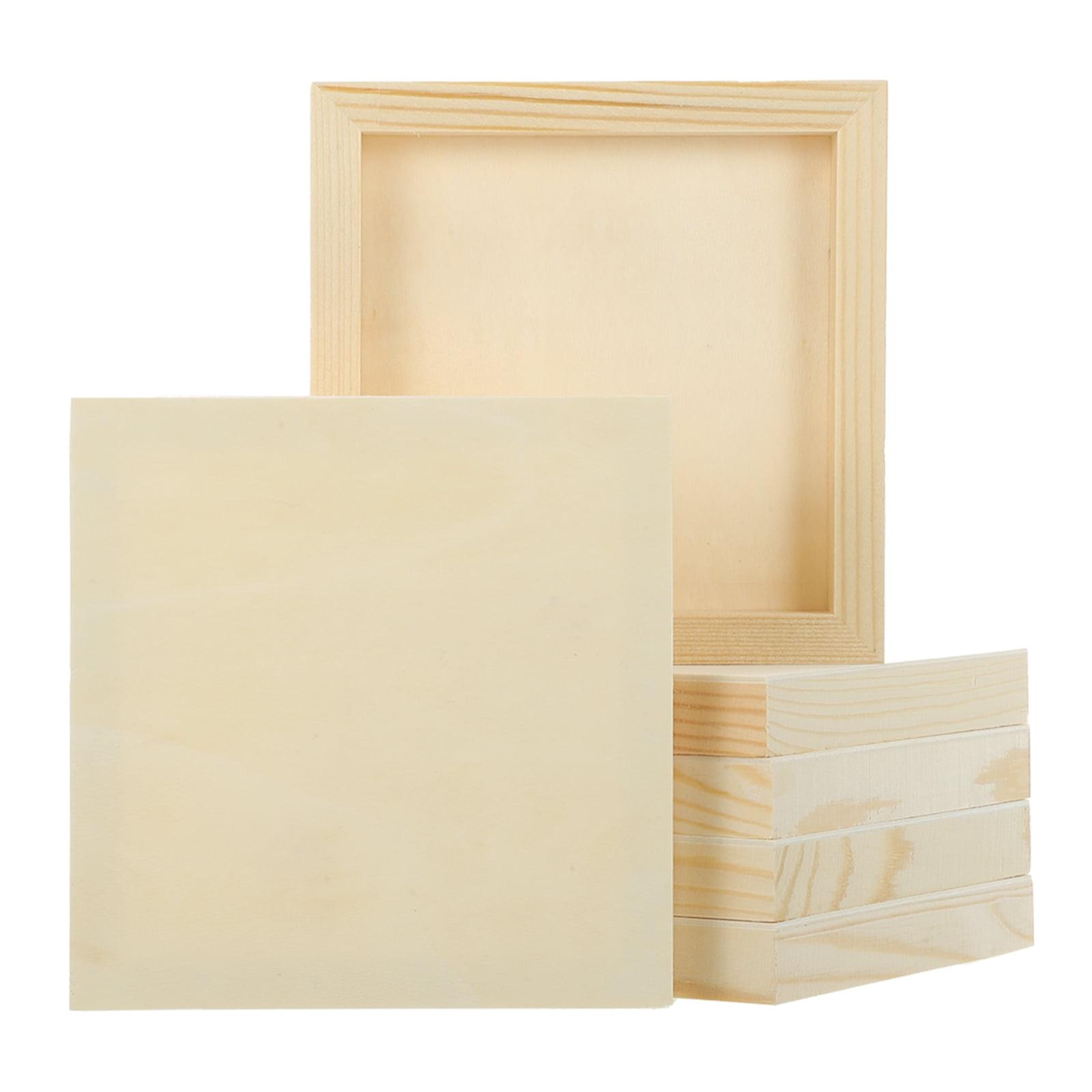 Bright Creations 6 Pack Unfinished Wood Canvas Boards for Painting, 6x6 Square Wooden Panels for Crafts
